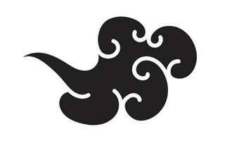 Cloud elegant style black color isolated vector