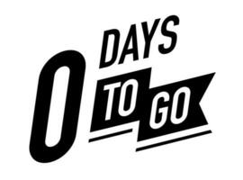 0 days to go timer vector symbol black color