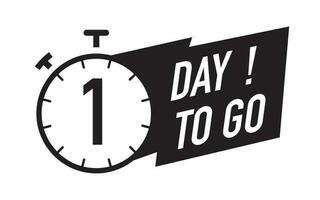 1 day to go timer symbol black color style vector