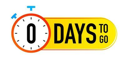 0 days to go timer vector symbol color