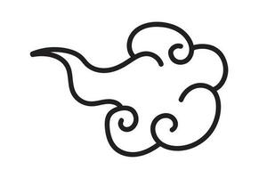 Cloud elegant style black color line vector