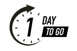 1 day to go timer vector symbol black color