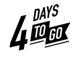 4 days to go timer vector symbol black color