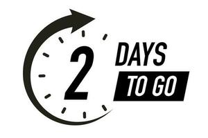 2 days to go timer vector symbol black color