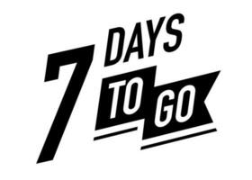 7 days to go timer vector symbol black color