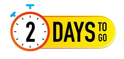 2 days to go timer vector symbol colorful style