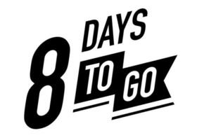 8 days to go timer vector symbol black color