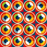 Abstract bauhaus eye pattern vector minimal 20s