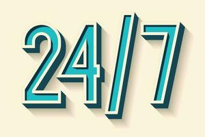 24 hours sign color style isolated vector