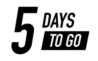 5 days to go vector symbol black color style