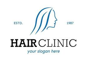 Hair clinic logo color style isolated vector