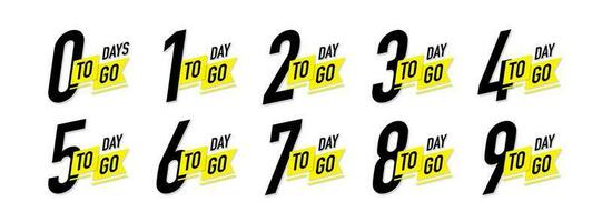 Days to go timer vector label set color style