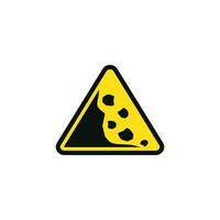 Risk of landslide caution warning symbol design vector