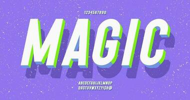 Vector magic font 3d color style modern