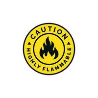 Highly flammable caution warning symbol design vector