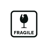 Fragile packaging mark icon symbol vector