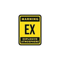 Explosive atmosphere caution warning symbol design vector