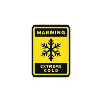 Extreme cold caution warning symbol design vector