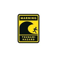 tsunami peligro precaución advertencia símbolo diseño vector