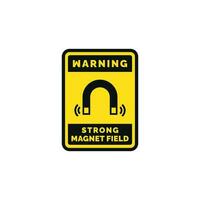 Strong magnetic field caution warning symbol design vector