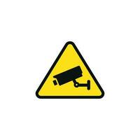 CCTV in operation caution warning symbol design vector