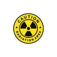 Radiation area caution warning symbol design vector