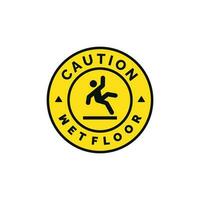 Wet floor caution warning symbol design vector