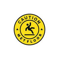 Wet floor caution warning symbol design vector