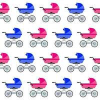 Baby carriage pattern vector color flat style