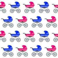 Baby carriage pattern vector color flat style