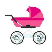 Baby carriage flat style isolated vector