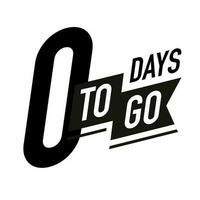 0 days to go timer vector label black color