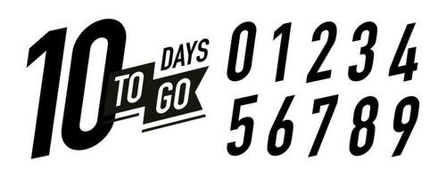 Days to go timer vector label set black color