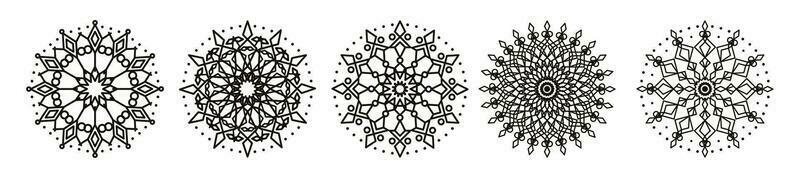 Mandala template black color line style vector