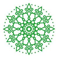 Mandala template green color line style vector