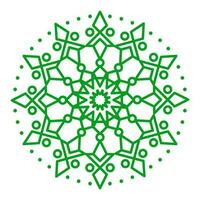 Mandala template green color line style vector