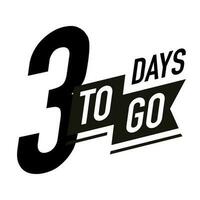 3 days to go timer vector label black color