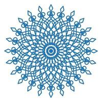 Mandala template blue color line style isolated vector