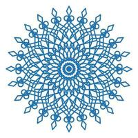 Mandala template blue color line style isolated vector