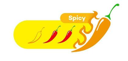 Spicy chili level label isolated on background vector