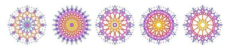 Mandala template colorful line style vector
