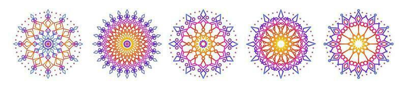 Mandala template colorful line style vector