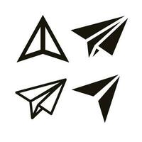 Send icon arrow vector set black color isolated