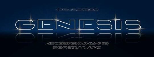 Font vector genesis line style modern typography