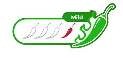 Spicy chili level mild label isolated on background vector