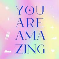 You are amazing y2k social media post template vector