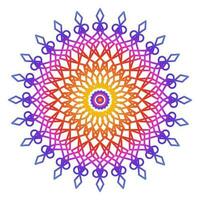 Mandala template colorful line style isolated vector