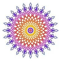 mandala modelo vistoso línea estilo aislado vector