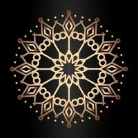 Mandala template gold line style isolated on black background vector