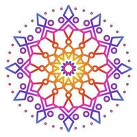 Mandala template colorful line style isolated vector